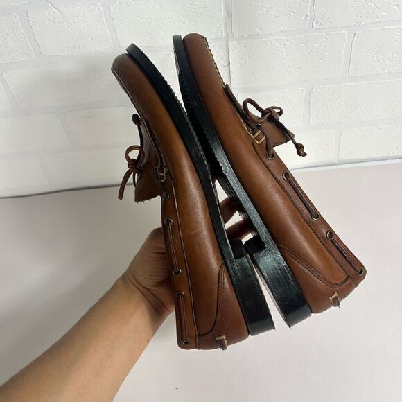 LL Bean Mens Kiltie Loafers Size 9 D Brown Tan Tassle Leather - Picture 13 of 16